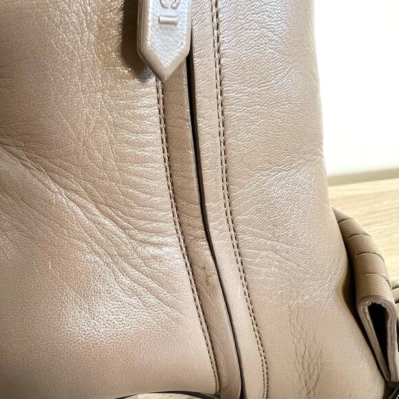 Gucci GG Marmont Fringe 75mm Ankle Boots 35 Mud Leather Block Heel - Picture 9 of 13